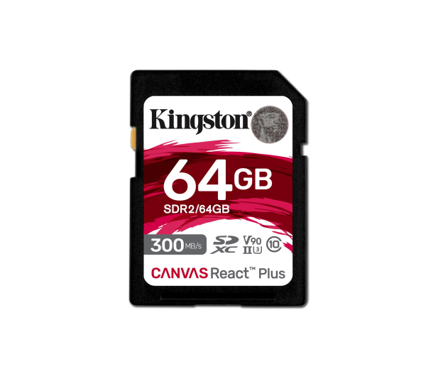 Kingston 64GB SDXC Canvas React Plus 300MB/s U3 V90 - 743341 - zdjęcie